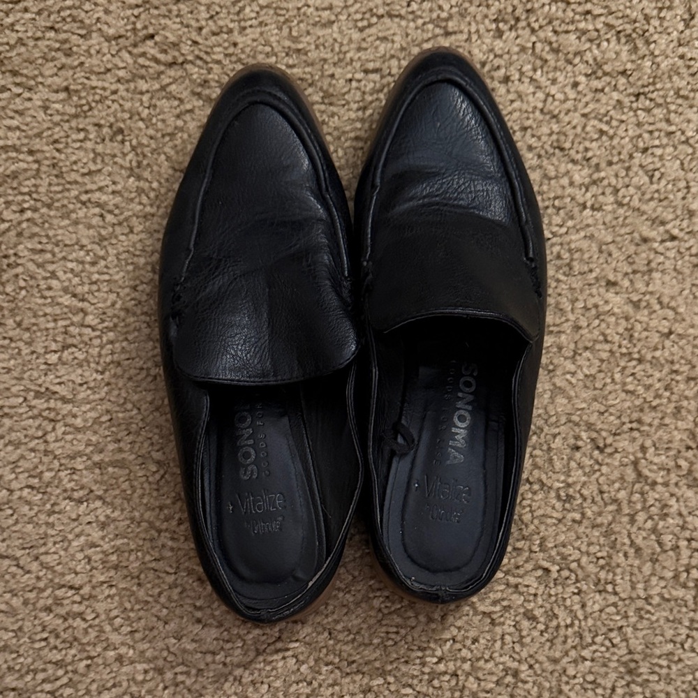 Sonoma Women's Black Leather Mules